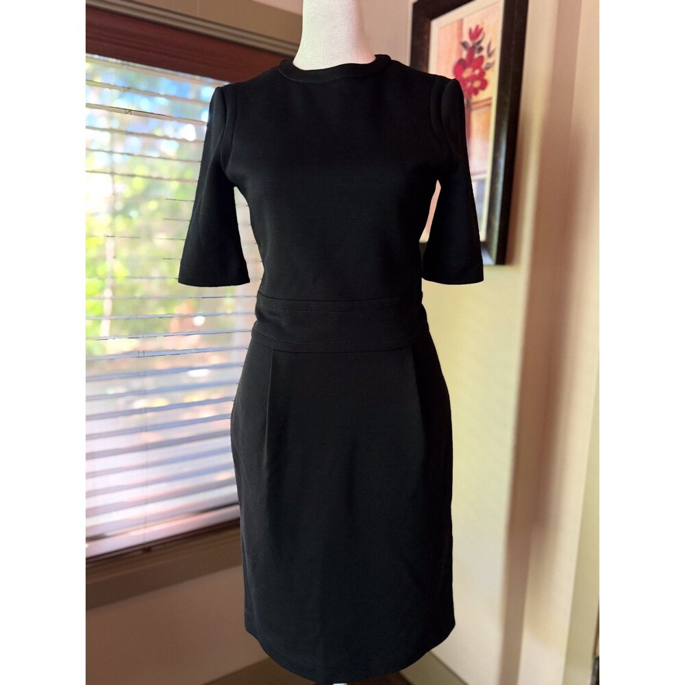 JOSEPH Black Kenny-Milano Knit Sheath Dress Half Sleeve Sz 36 US 4
